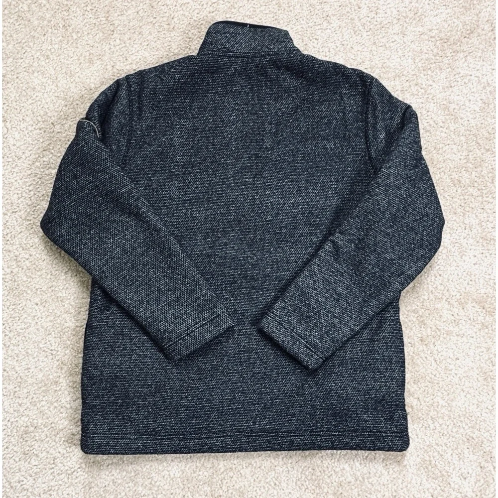 Orvis Brighton Mens Medium Sherpa Fleece Lined Quarter Zip Pullover Sweater Gray